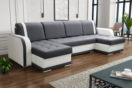 CORNER SOFA BED DINA U SHAPE 308CM  3X STORAGE SPACE CHOICE OF COLOR / BONELL SPRINGS + FOAM