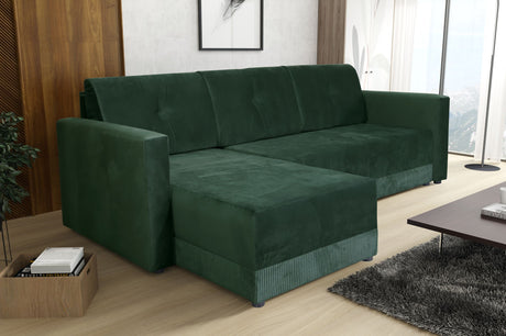 CORNER SOFA BED TEXAS 222CM UNIVERSAL RIGHT/LEFT CORNER CHOICE OF 15  COLORS / FOAM