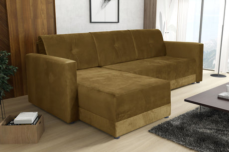 CORNER SOFA BED TEXAS 222CM UNIVERSAL RIGHT/LEFT CORNER CHOICE OF 15  COLORS / FOAM