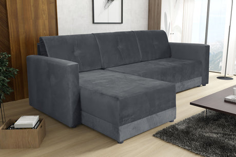 CORNER SOFA BED TEXAS 222CM UNIVERSAL RIGHT/LEFT CORNER CHOICE OF 15  COLORS / FOAM