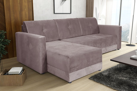 CORNER SOFA BED TEXAS 222CM UNIVERSAL RIGHT/LEFT CORNER CHOICE OF 15  COLORS / FOAM