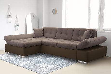 CORNER SOFA BED TOKYO BROWN 278cm TATUM 273 / SOFT 66 / SPRINGS + FOAM