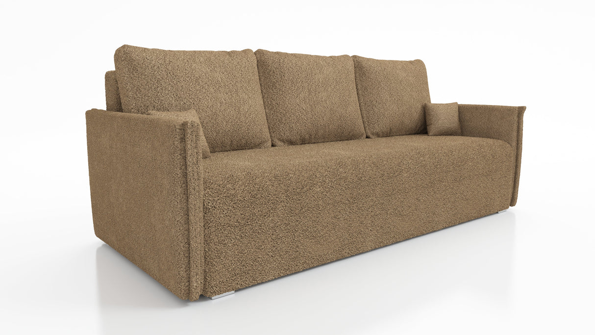 NEW! SOFA BED BIANCA 207CM BONELL SPINGS + FOAM BOUCLE FABRIC / CHOICE OF COLOR