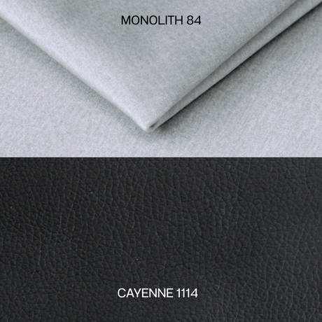 CORNER SOFA BED ASH 273CM MONOLITH 84 / BLACK LEATHER RIGHT HAND SIDE CORNER / SPRINGS + FOAM