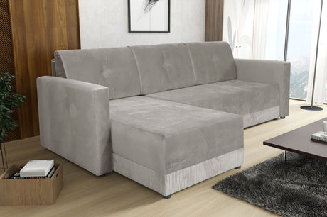 CORNER SOFA BED TEXAS 222CM UNIVERSAL RIGHT/LEFT CORNER CHOICE OF 15  COLORS / FOAM