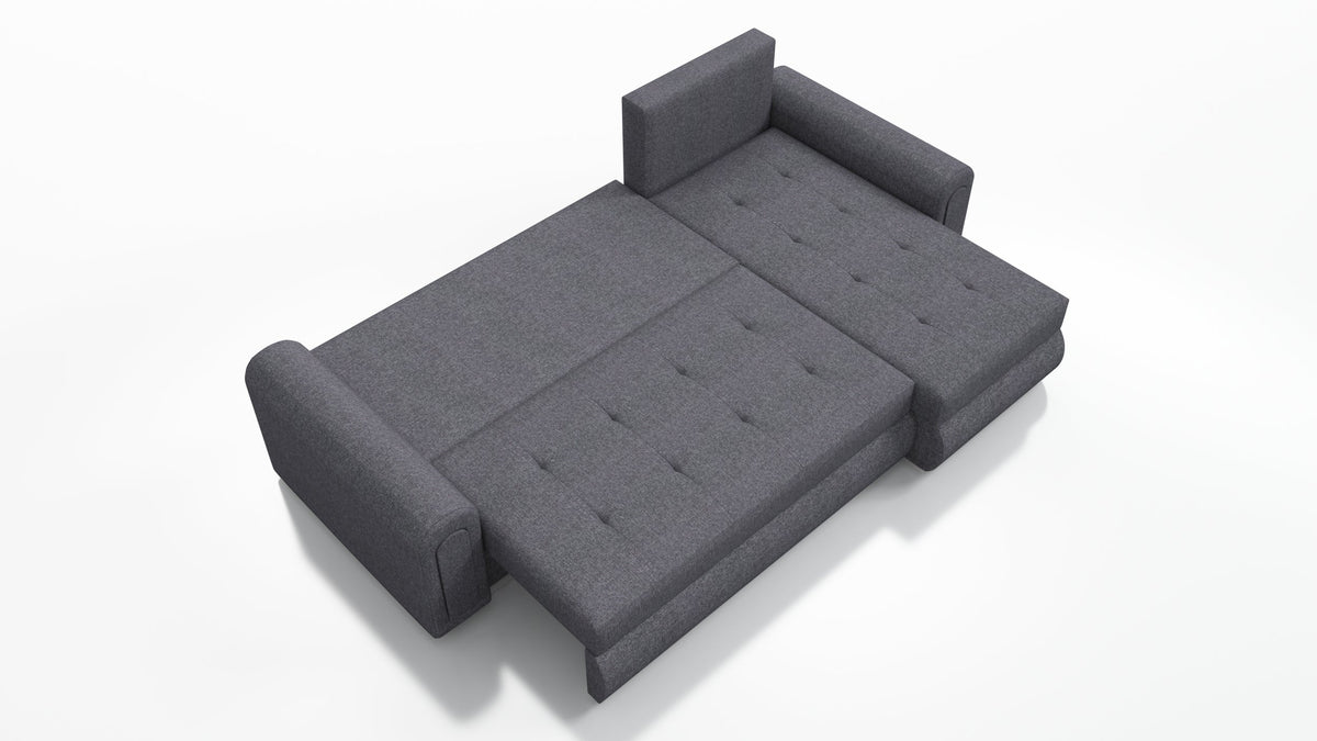 UNIVERSAL CORNER SOFA BED ECO 240CM GREY SAWANA 21 2X STORAGE