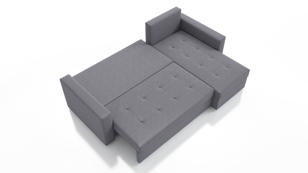 UNIVERSAL CORNER SOFA BED LOTUS 229CM YELLOW KRONOS 01 2X STORAGE SPACE / FOAM 2X STORAGE