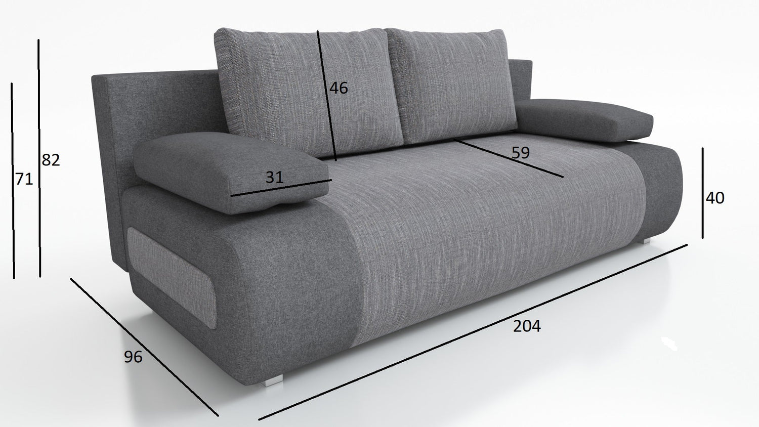 NEW!! SOFA BED MIA 204CM POSO 100 PAROS 02
