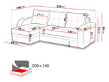 CORNER SOFA BED SAM BROWN BERLIN 03 / W55 236CM 2X STORAGE SPACE universal RIGHT/LEFT CORNER / BONELL SPRINGS + FOAM