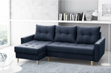CORNER SOFA BED BRIAN 222x140CM 2X STORAGE SPACE  Universal  CORNER RIGHT/LEFT  / BONELL SPINGS + FOAM