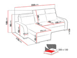 UNIVERSAL CORNER SOFA BED ASTEE 235CM ASTI19 EASY CLEAN FABRIC ADJUSTABLE HEADREST / SPRINGS + FOAM