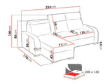 UNIVERSAL CORNER SOFA BED ASTEE 235CM ASTI31 EASY CLEAN FABRIC ADJUSTABLE HEADREST / SPRINGS + FOAM