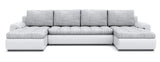 CORNER SOFA BED PRADO U LAWA 09/1115 GREY/WHITE 300CM / SPRINGS + FOAM
