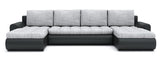 CORNER SOFA BED PRADO U SHAPE LAWA 09/1114 300cm GREY/BLACK / SPRINGS + FOAM