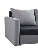 CORNER SOFA BED KEN BLACK/DARK GREY 15+27 222cm universal RIGHT/LEFT CORNER / FOAM