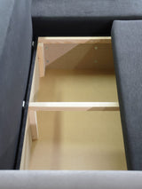 CORNER SOFA BED KEN BLACK/DARK GREY 15+27 222cm universal RIGHT/LEFT CORNER / FOAM