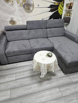 UNIVERSAL CORNER SOFA BED ASTEE 235CM CROWN18 EASY CLEAN FABRIC ADJUSTABLE HEADREST / SPRINGS + FOAM