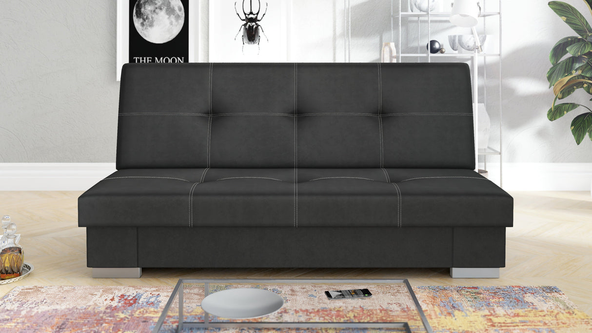 SOFA BED AXEL 195CM SAWANA 14 BLACK / SPRINGS + FOAM