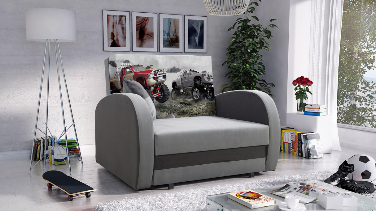 SINGLE SOFA BED TOLA 100CM *CHOICE OF COLORS* EASY CLEAN FABRIC / FOAM