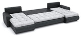 CORNER SOFA BED PRADO U SHAPE LAWA 09/1114 300cm GREY/BLACK / SPRINGS + FOAM