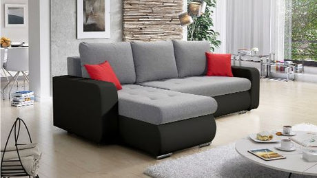 CORNER SOFA BED DAVY CHOICE OF COLOR 238CM / SPRINGS + FOAM