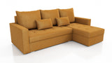 UNIVERSAL CORNER SOFA BED LOTUS 229CM YELLOW KRONOS 01 2X STORAGE SPACE / FOAM 2X STORAGE