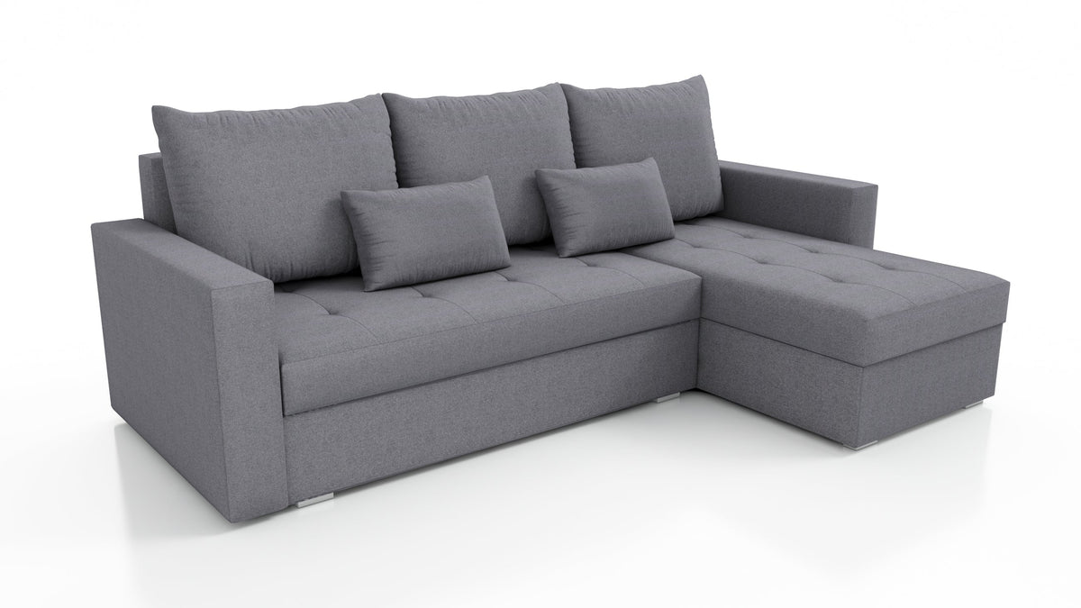 UNIVERSAL CORNER SOFA BED LOTUS 229CM GREY SAWANA 05 2X STORAGE SPACE / FOAM 2X STORAGE