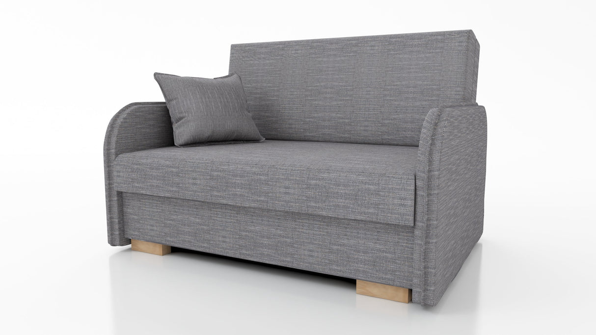 2 SEATER SOFA BED GOLDY 124CM EASY CLEAN FABRIC / SPRINGS + FOAM