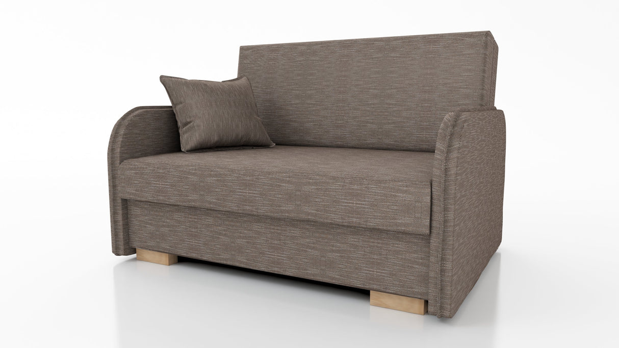 2 SEATER SOFA BED GOLDY 124CM EASY CLEAN FABRIC / SPRINGS + FOAM
