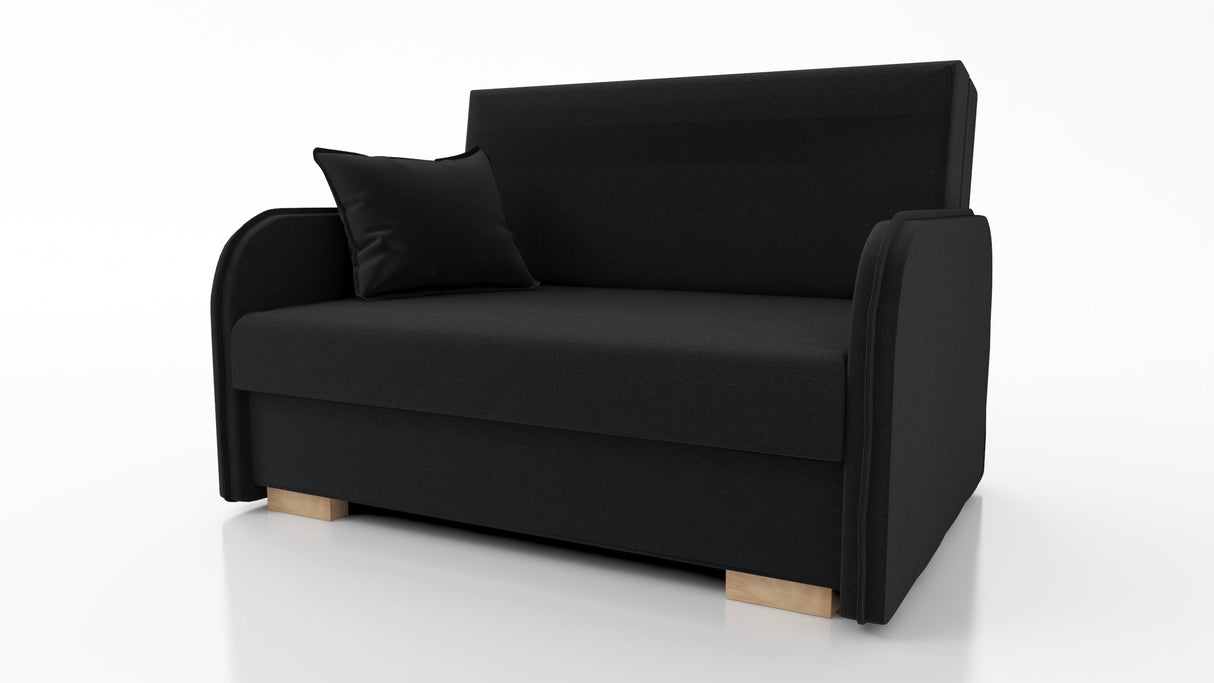 2 SEATER SOFA BED GOLDY 124CM EASY CLEAN FABRIC / SPRINGS + FOAM