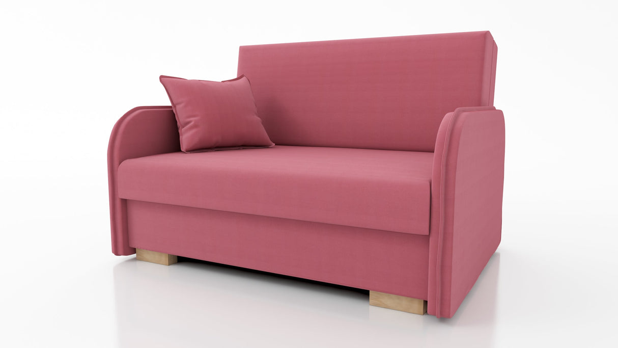 2 SEATER SOFA BED GOLDY 124CM EASY CLEAN FABRIC / SPRINGS + FOAM