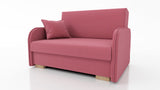 2 SEATER SOFA BED GOLDY 124CM EASY CLEAN FABRIC / SPRINGS + FOAM