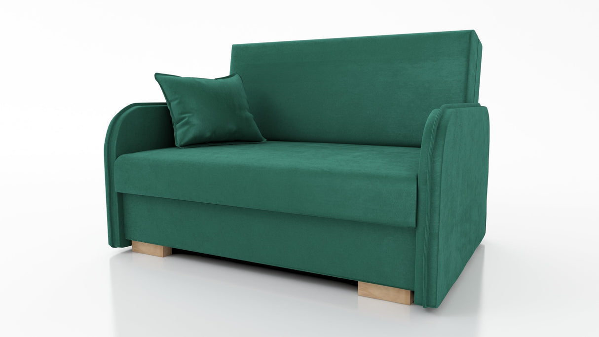 2 SEATER SOFA BED GOLDY 124CM EASY CLEAN FABRIC / SPRINGS + FOAM