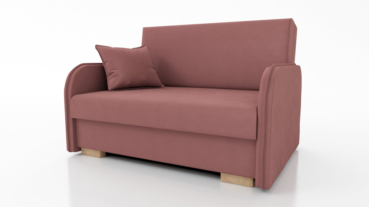 2 SEATER SOFA BED GOLDY 124CM EASY CLEAN FABRIC / SPRINGS + FOAM