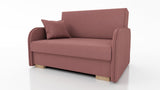 2 SEATER SOFA BED GOLDY 124CM EASY CLEAN FABRIC / SPRINGS + FOAM