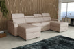 NEW! CORNER SOFA BED ASTEE U SHAPE EASY CLEAN FABRIC ADJUSTABLE HEADREST / SPRINGS + FOAM