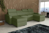 NEW! CORNER SOFA BED ASTEE U SHAPE EASY CLEAN FABRIC ADJUSTABLE HEADREST / SPRINGS + FOAM