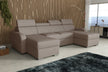 NEW! CORNER SOFA BED ASTEE U SHAPE EASY CLEAN FABRIC ADJUSTABLE HEADREST / SPRINGS + FOAM