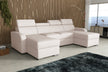 NEW! CORNER SOFA BED ASTEE U SHAPE EASY CLEAN FABRIC ADJUSTABLE HEADREST / SPRINGS + FOAM