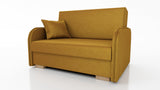 2 SEATER SOFA BED GOLDY 124CM EASY CLEAN FABRIC / SPRINGS + FOAM