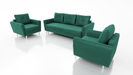 MONE 3+1+1 SOFA AND 2 ARMCHAIRS EASY CLEAN FABRIC / BONELL SPRINGS + FOAM