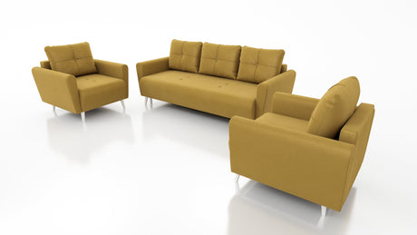 MONE 3+1+1 SOFA AND 2 ARMCHAIRS EASY CLEAN FABRIC / BONELL SPRINGS + FOAM