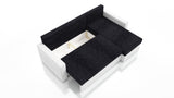 CORNER SOFA BED FOXY UNIVERSAL CORNER BERLIN 02 / BLACK FAUX LEATHER / FOAM