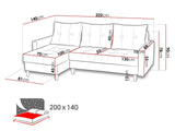 CORNER SOFA BED BRIAN 2X STORAGE SPACE MALMO 28 222x140cm universal RIGHT/LEFT CORNER  / BONELL SPINGS + FOAM
